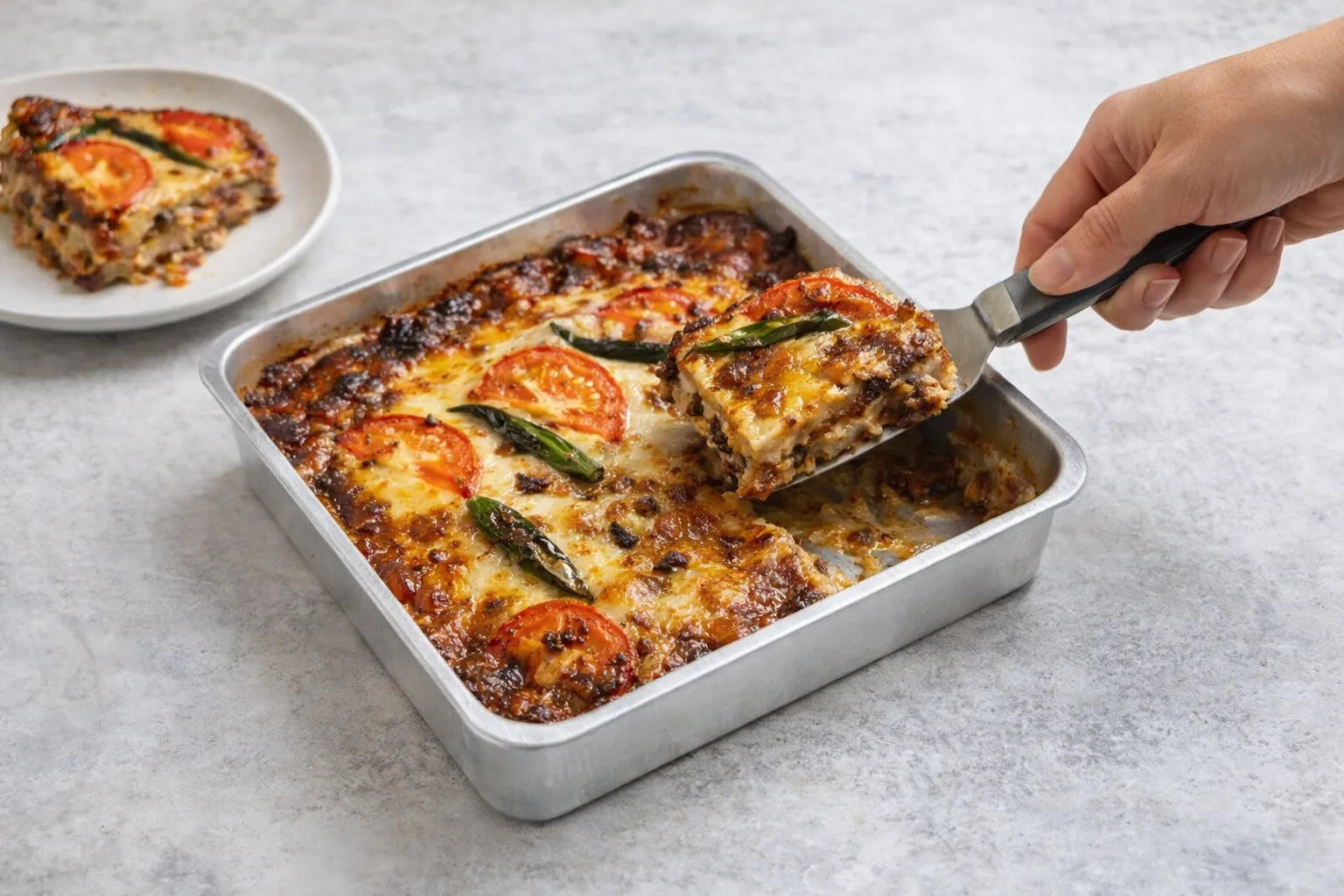 Musakka - Layered eggplant, potato and cheese