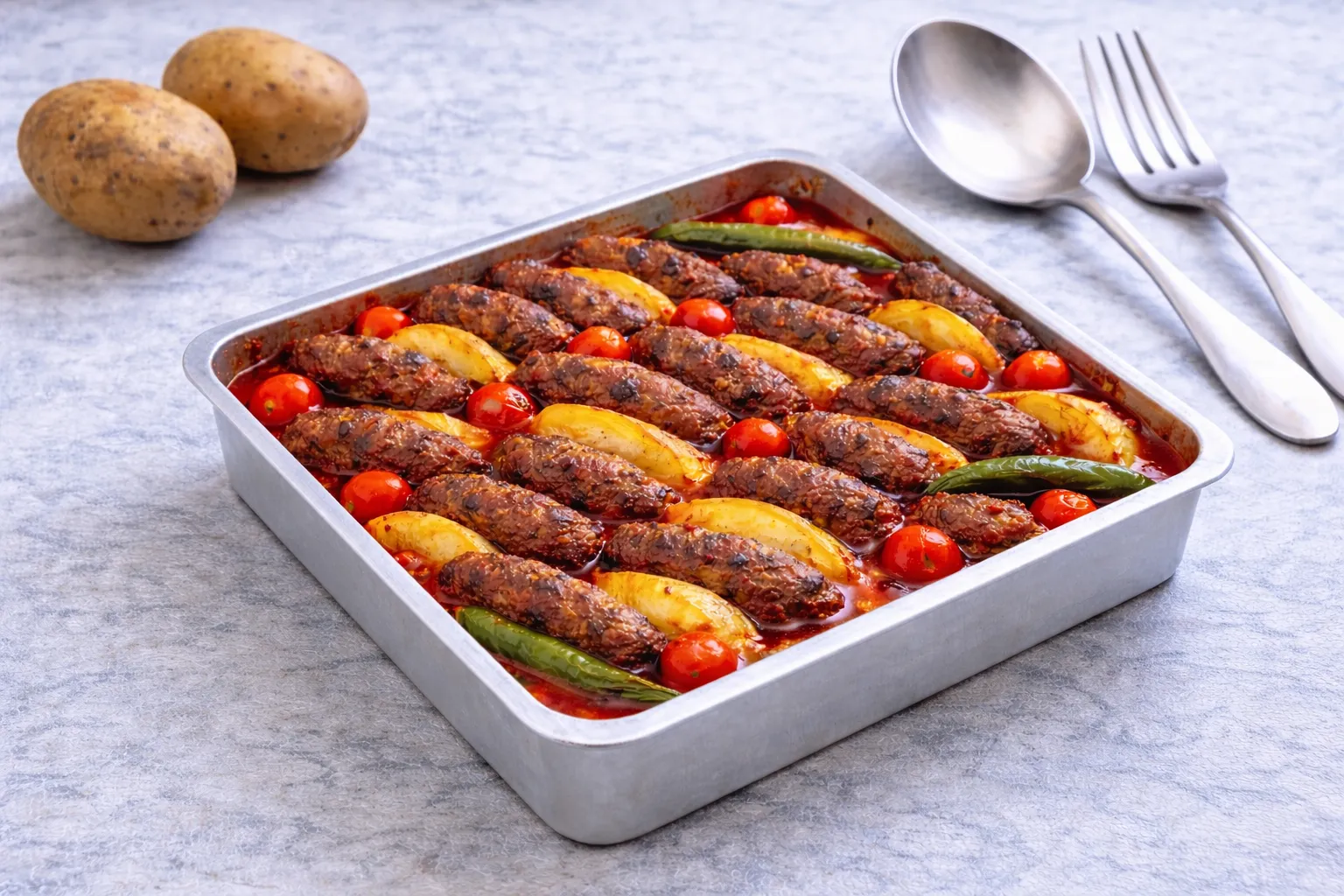 Izmir Köfte - Baked meatballs in tomato sauce