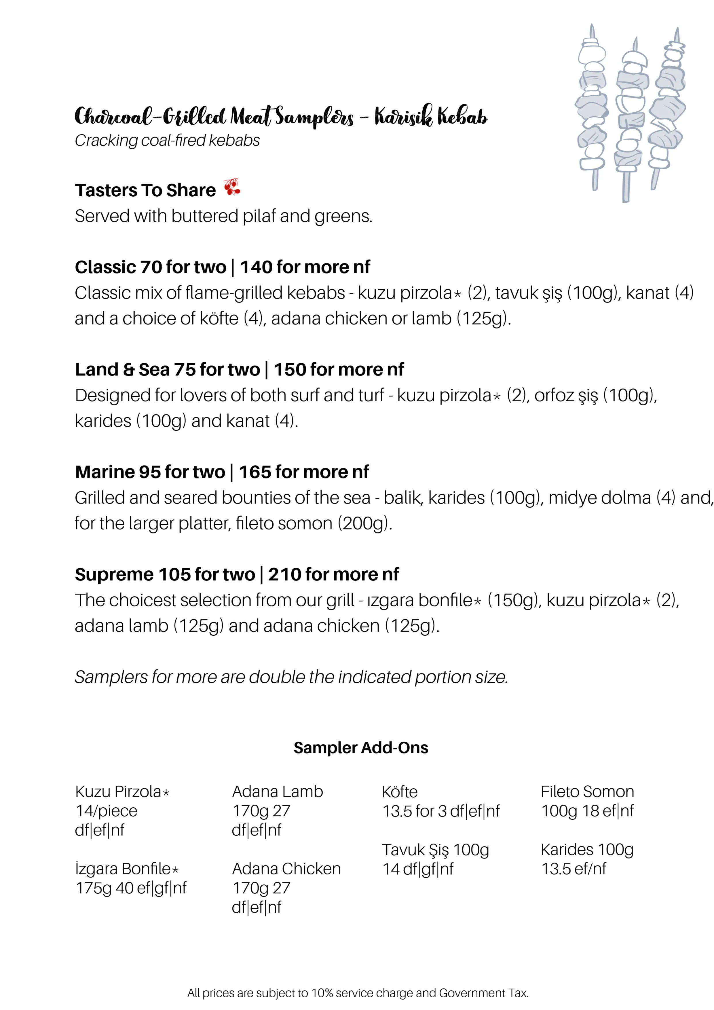 Alaturka Restaurant Menu - From The Open Fire
