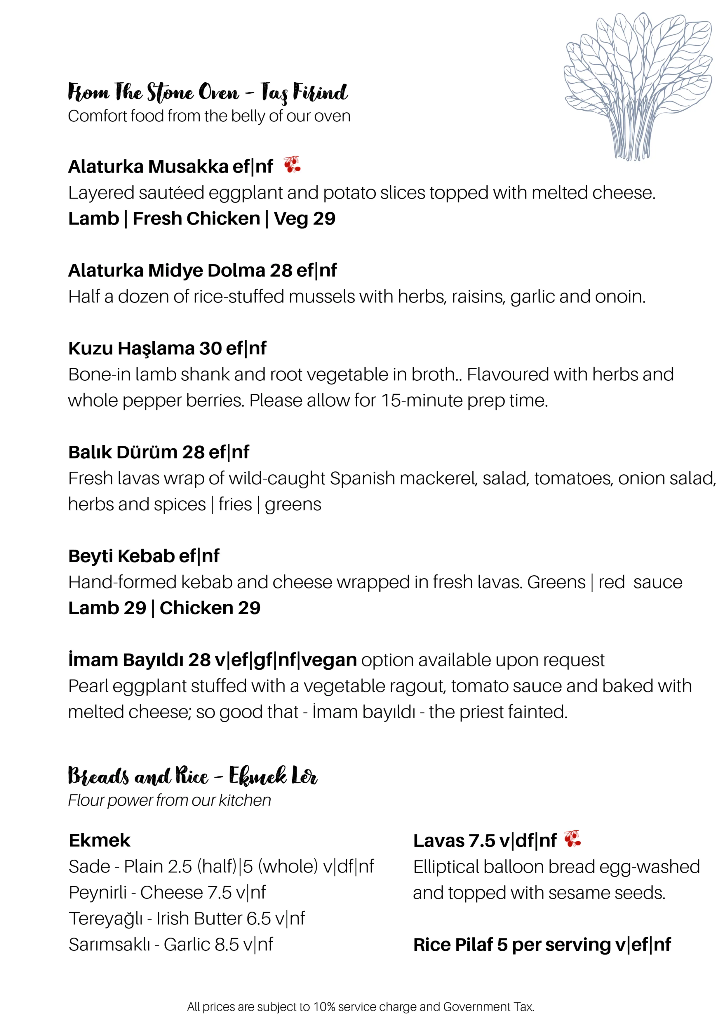 Alaturka Restaurant Menu - Breads & Sides