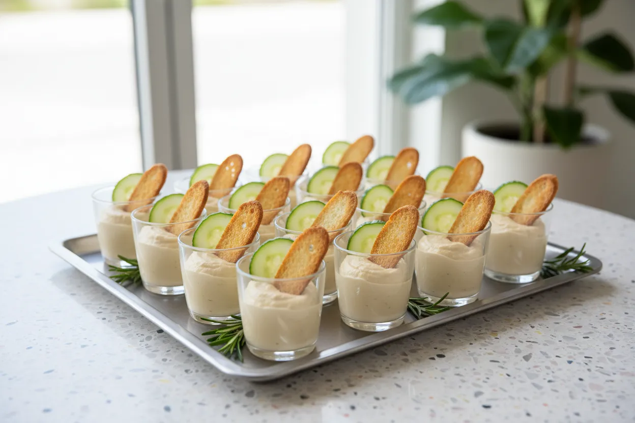 Meze dips on crostini