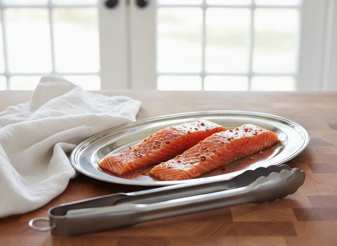 Fileto Somon - Marinated salmon fillet in chilli oil